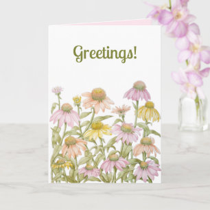 Tarjeta Las flores acuarela Arte botánico