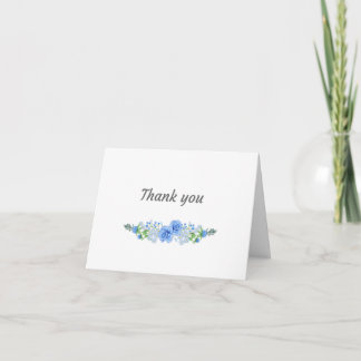 Tarjeta Las flores azules le agradecen cardar