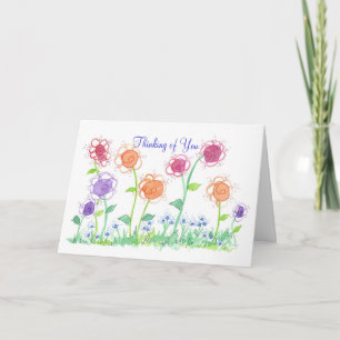 Tarjeta Las flores caprichosas de la cabaña que piensan en