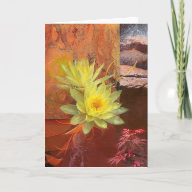 TARJETA LAS FLORES DE LOTUS SON LAS CANCIONES DEL AGUA (Anverso)