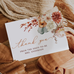 Tarjeta Las Flores De Terracota Caen Ducha Bridal Gracias