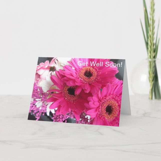 Tarjeta Las flores rosadas consiguen bien pronto (Anverso)