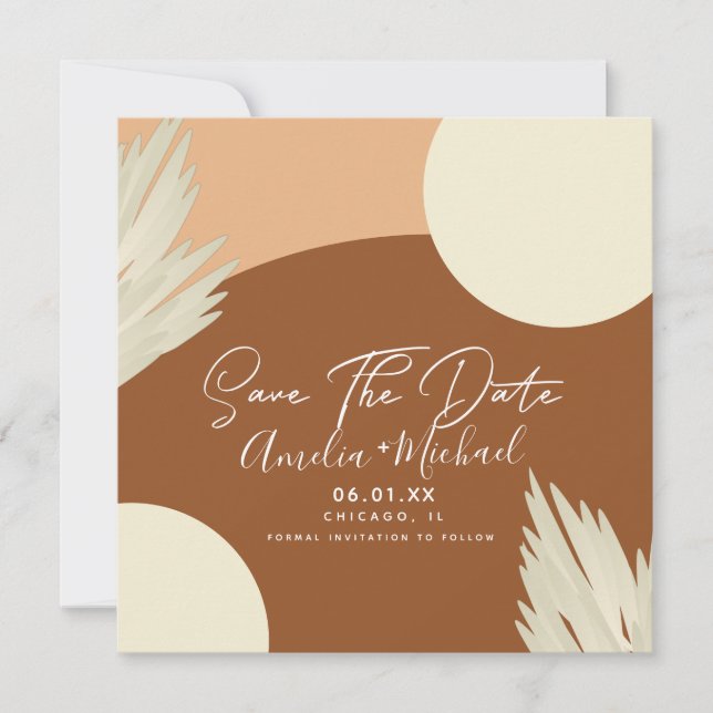 Tarjeta Las formas orgánicas modernas del arco de Boho aho (Anverso)