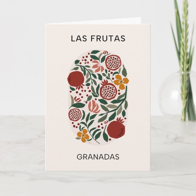 Tarjeta Las Frutas: Granadas - Mercado Pomegranate (Anverso)