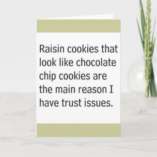 TARJETA LAS GALLETAS DE PASA QUE PARECEN LOS