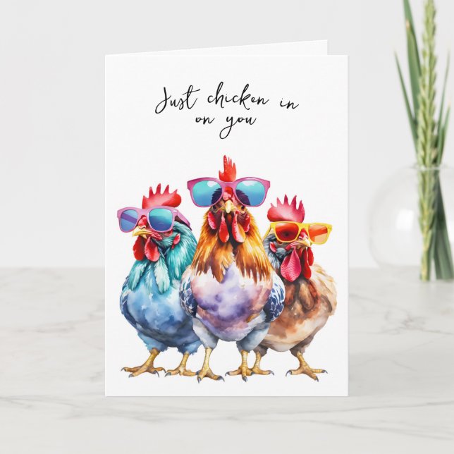 Tarjeta Las gallinas divertidas se ponen bien (Anverso)