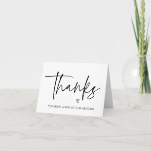 Tarjeta Las gracias por ser una parte de nuestra boda le