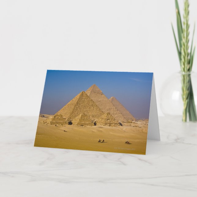 Tarjeta Las grandes pirámides de Giza, Egipto (Anverso)