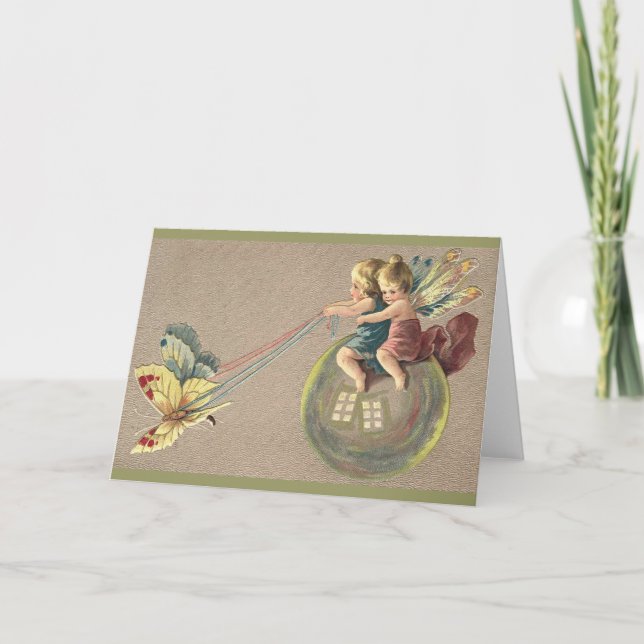 Tarjeta Las hadas montan una burbuja (Anverso)