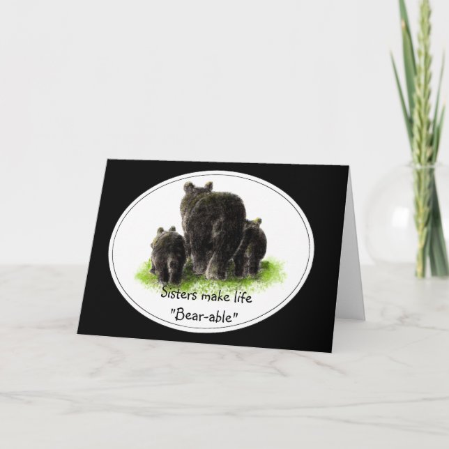Tarjeta Las hermanas hacen el oso "soportable" del (Anverso)