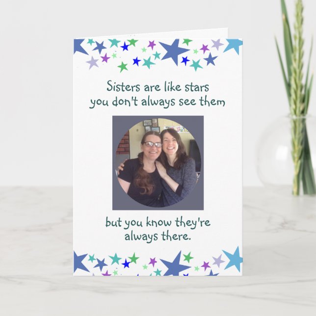 Tarjeta Las hermanas son como las estrellas Personalizado  (Anverso)