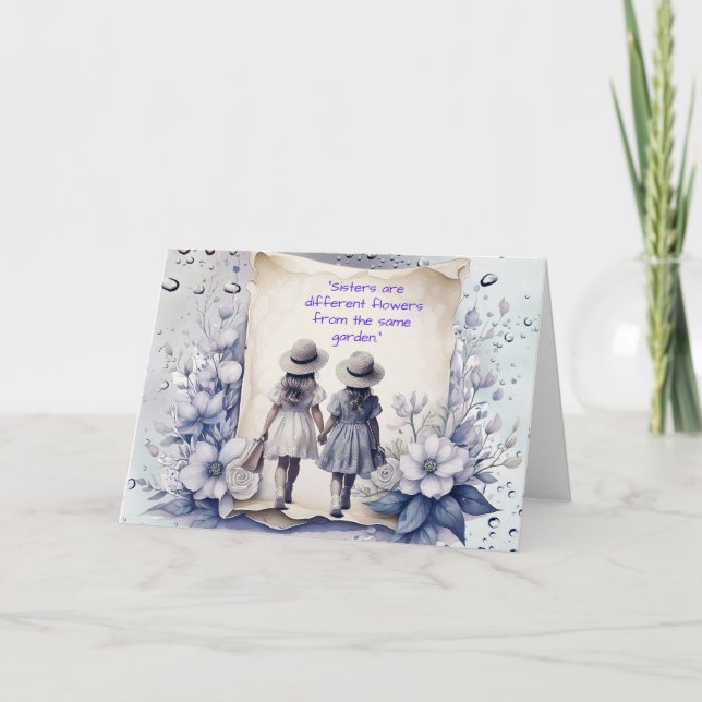 Tarjeta Las hermanas son flores diferentes del mismo jardí (Anverso)
