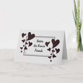 Tarjeta Las hermanas son para siempre amigos hermanos del 