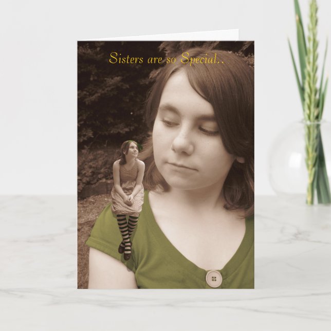 Tarjeta Las hermanas son tan especiales. (Anverso)