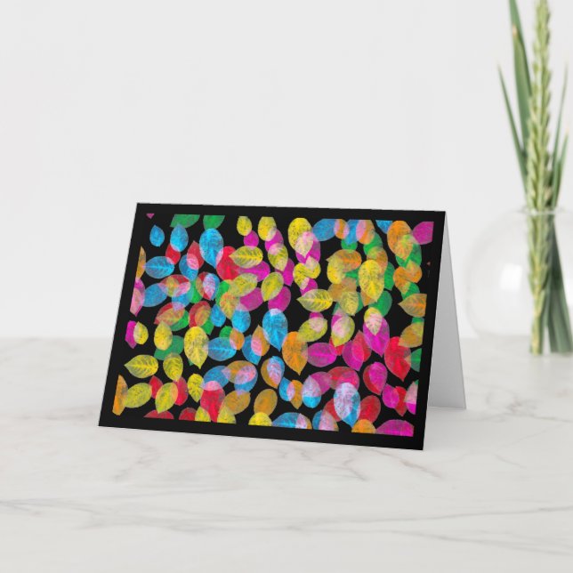 Tarjeta Las hojas coloridas son hermosas (Anverso)