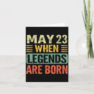 Tarjeta Las leyendas nacen el 23 de mayo Cumpleaños vintag