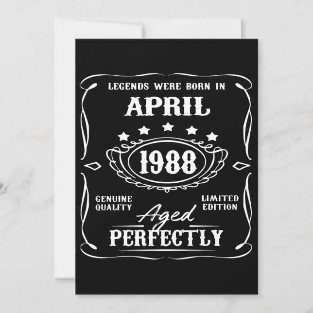 Tarjeta las leyendas nacieron en abril de 1988 con camiset (Anverso)