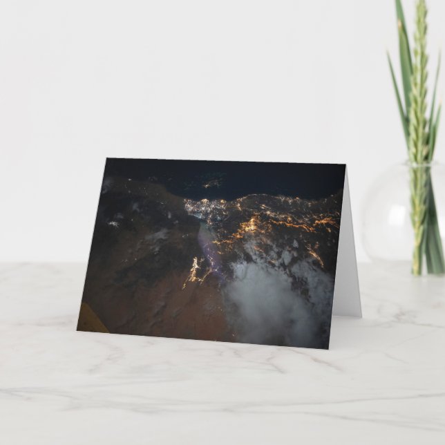 Tarjeta Las Luces De La Ciudad De Jazán Y Sus Suburbios (Anverso)