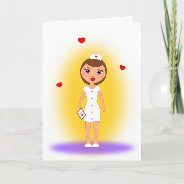 Tarjeta Las madres hacen las mejores enfermeras - Feliz Dí (Anverso)