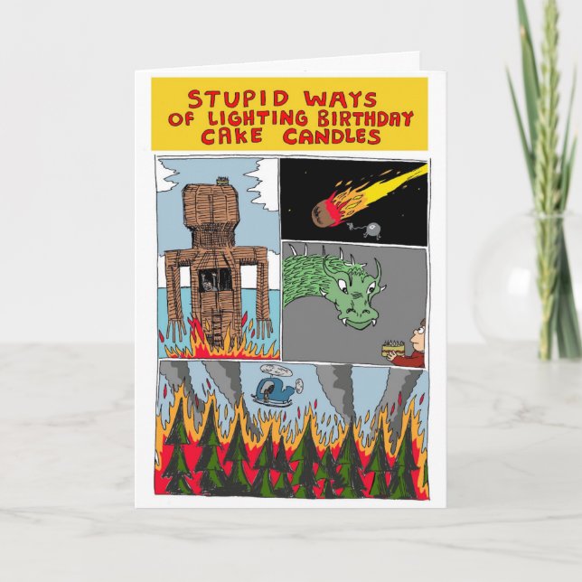 Tarjeta Las maneras estúpidas de torta de cumpleaños de la (Anverso)