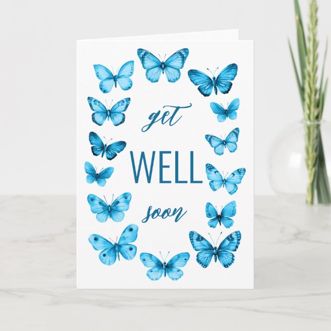 Tarjeta Las mariposas acuarelas audaces se BIEN PRONTO PER (Anverso)