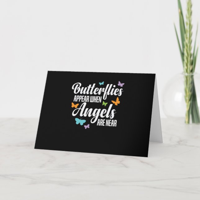 Tarjeta Las mariposas aparecen cuando los ángeles están ce (Anverso)