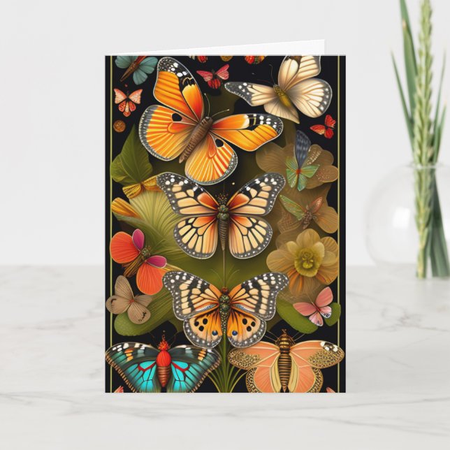 Tarjeta Las mariposas | Haeckel moderno (Anverso)
