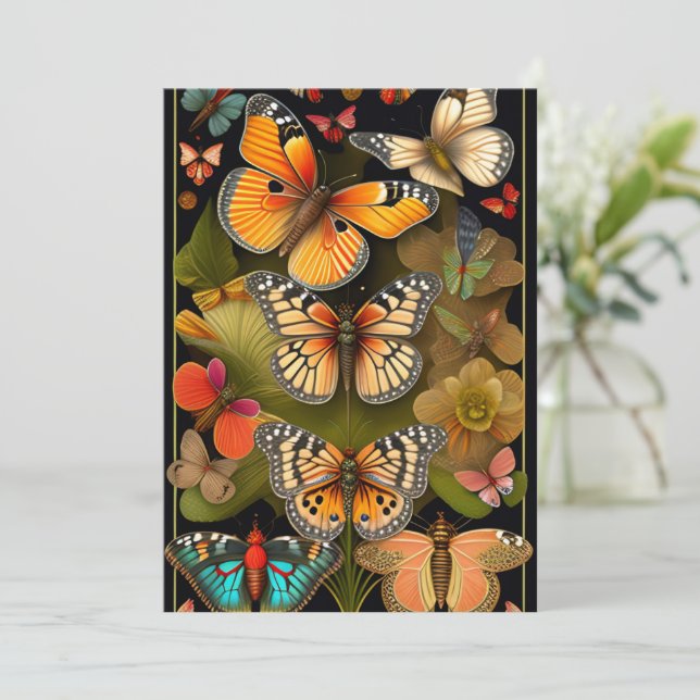 Tarjeta Las mariposas | Saludo moderno de Haeckel (Anverso de pie)