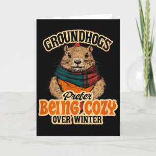 Tarjeta Las marmotas prefieren estar acogedoras en febrero