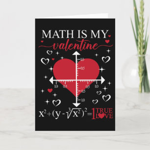 Tarjeta Las matemáticas son mi San Valentín Geometría Prof