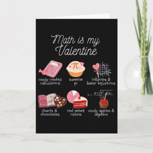 Tarjeta Las matemáticas son mi San Valentín Lindo profesor