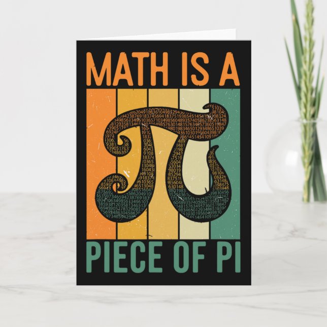 Tarjeta Las Matemáticas Son Un Pedazo De Pi Retro Día Pi P (Anverso)