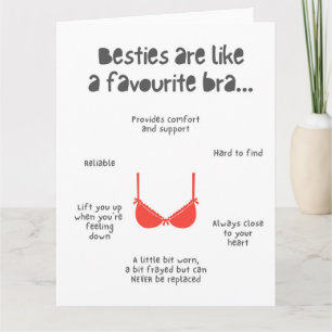 Tarjeta Las mejores amigas son como un sostén favorito, Cu