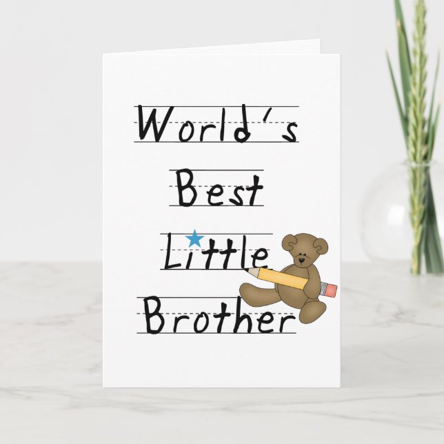 Tarjeta Las mejores camisetas y regalos de pequeño Brother (Anverso)