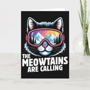 Tarjeta Las Meowtains Están Llamando Divertido Esquí Humoe
