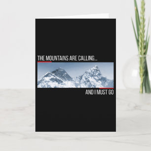 Tarjeta Las montañas están llamando y debo ir Monte Ever