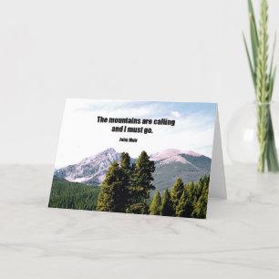 Tarjeta Las montañas están llamando y debo irme.