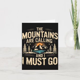 Tarjeta Las montañas llaman & debo ir retro 80s 90s