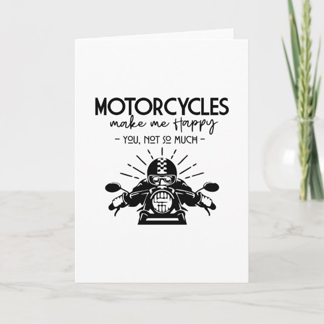 TARJETA LAS MOTOCICLETAS ME HACEN FELIZ. (Anverso)