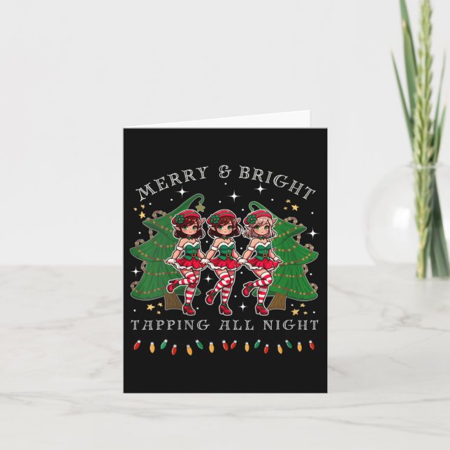 Tarjeta Las Mujeres Tap Dance Y Se Mueren Elf De Navidad D (Anverso)