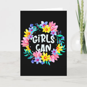 Tarjeta Las niñas pueden creer en sí mismas cita motivacio