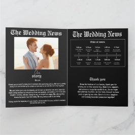 Tarjeta Las Noticias de la Boda Periódico Antiguo de Boda