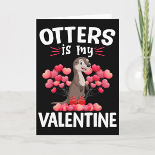 Tarjeta Las nutrias de mar son mi San Valentín Feliz día d