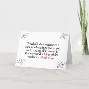 TARJETA LAS PALABRAS CAEN CORTO PARA DESCRIBIR MI AMOR 50 