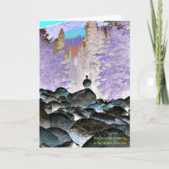 Tarjeta Las piedras que llevas (Anverso)