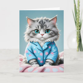 Tarjeta Las pijamas de gato gracias