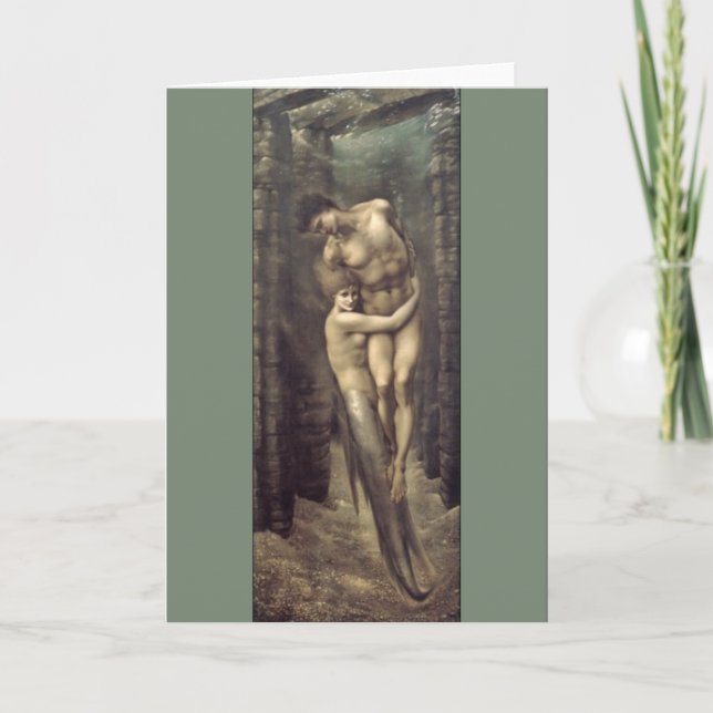 Tarjeta "Las profundidades del mar", por Edward Burne-Jone (Anverso)