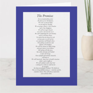 Tarjeta Las promesas de AA (hoja de papel)