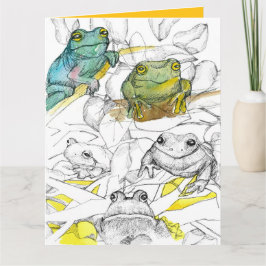 Tarjeta Las Ranas De Árbol Se Cuelgan Allí Alentando Posit