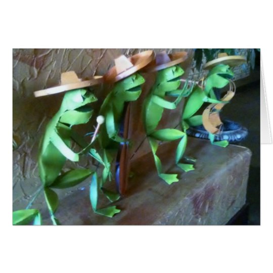 TARJETA LAS RANAS DEL MARIACHI DICEN FELIZ CUMPLEAÑOS